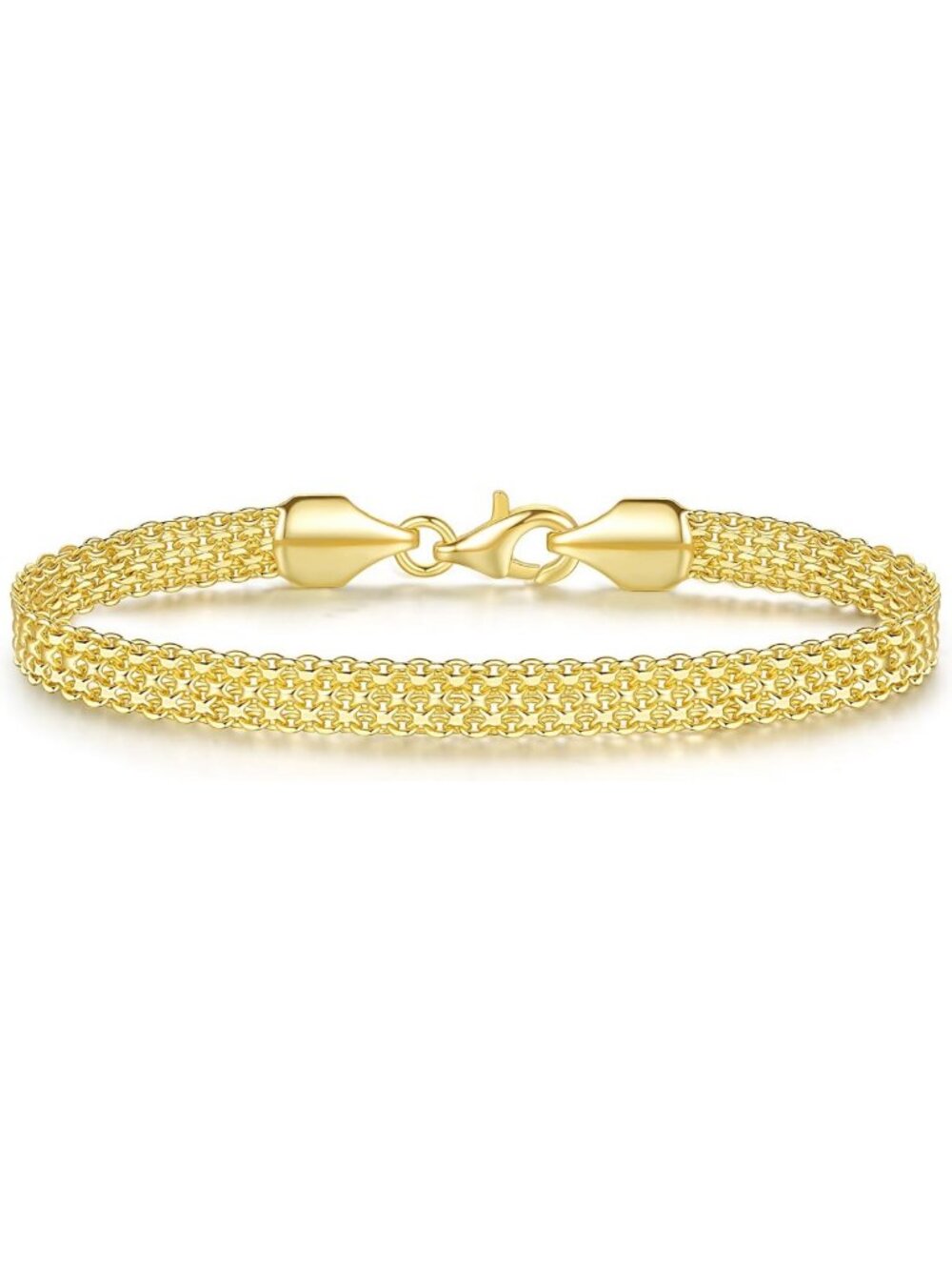 Elegant 14K Gold Mesh Link Chain Bracelets for Women & Men - Stylish Jewelry